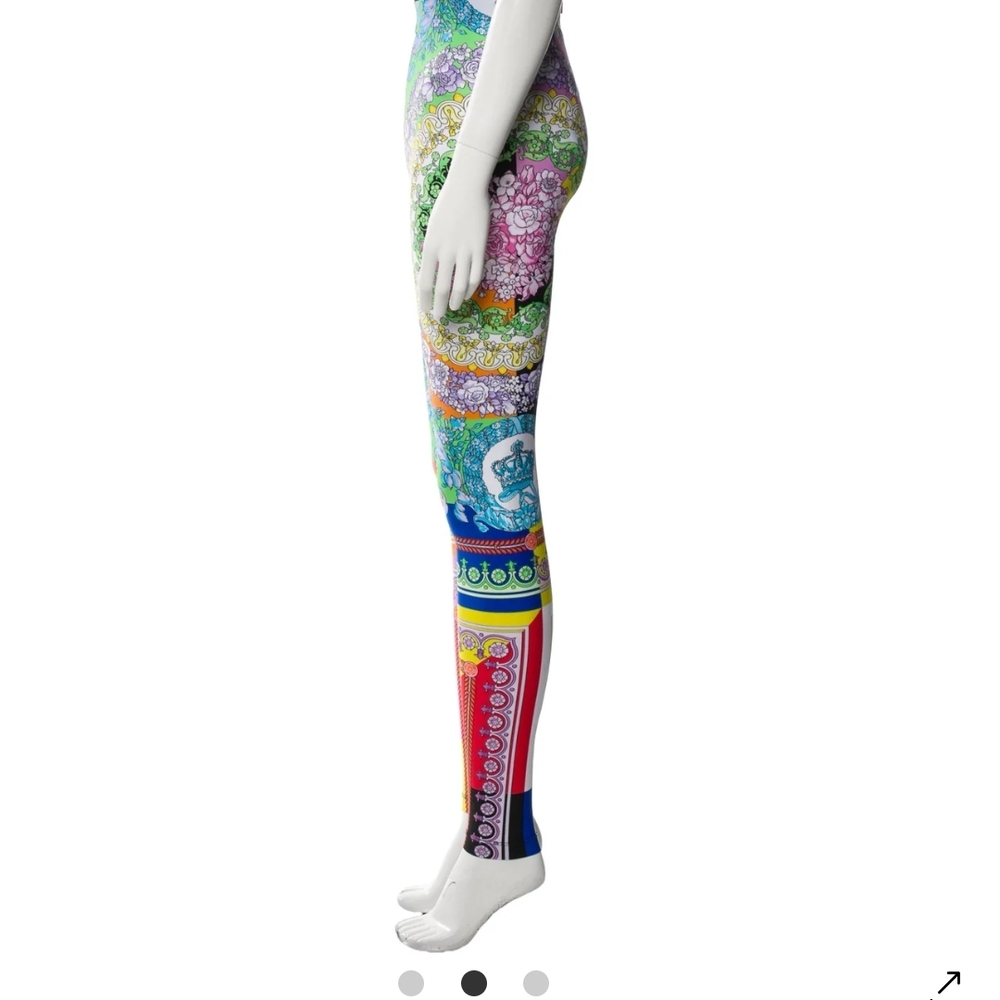 Versace Green and Blue Psychedelic Leggings - Picture 3 of 4